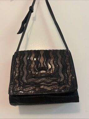 VTG Sharif lizard croc embossed leather bag